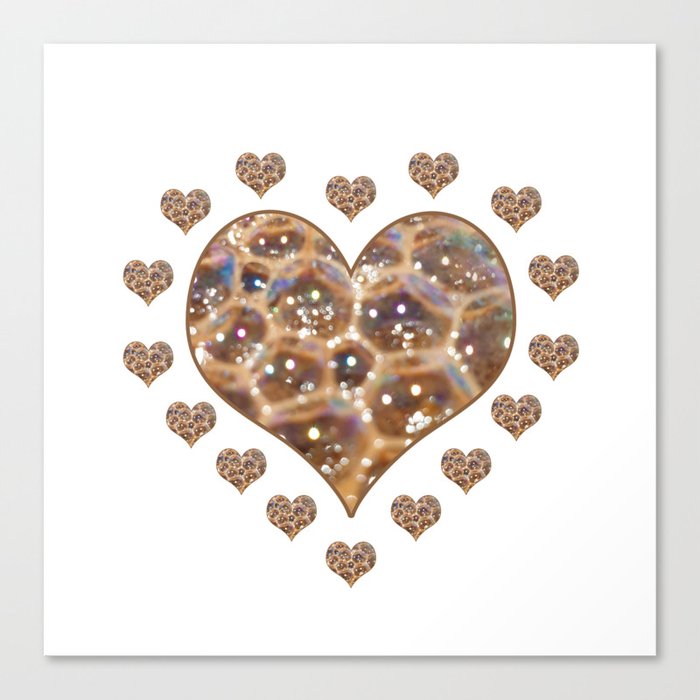 Coffee Heart Bubbles Canvas Print