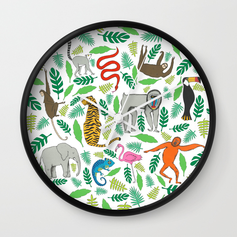 Animals In The Jungle Wall Clock