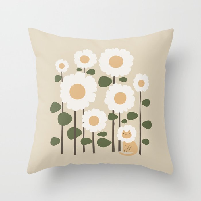 Cat and plant: Catmouflage Throw Pillow