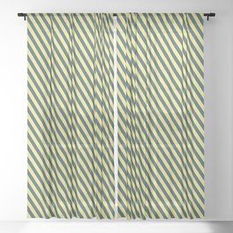 [ Thumbnail: Dark Slate Gray and Tan Colored Stripes Pattern Sheer Curtain ]