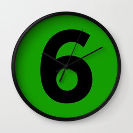 Number 6 (Black & Green) Wall Clock
