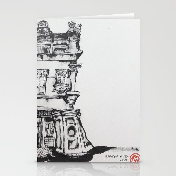 Shophouse Series 2/3: Along Jalan Ismail, I stand waiting Stationery Cards