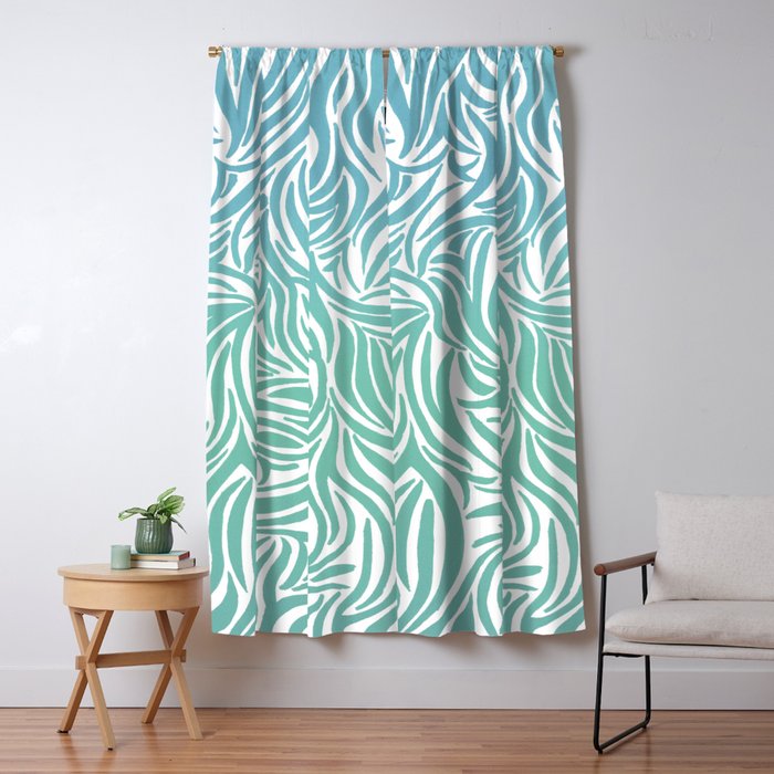 Turquoise Zebra Print Blackout Curtain By Cynh Society6
