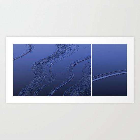Abstract diptych Blue Art Print