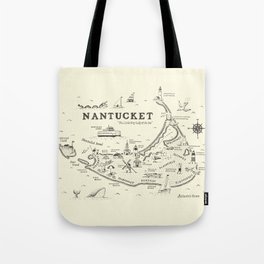 Nantucket Map Tote Bag