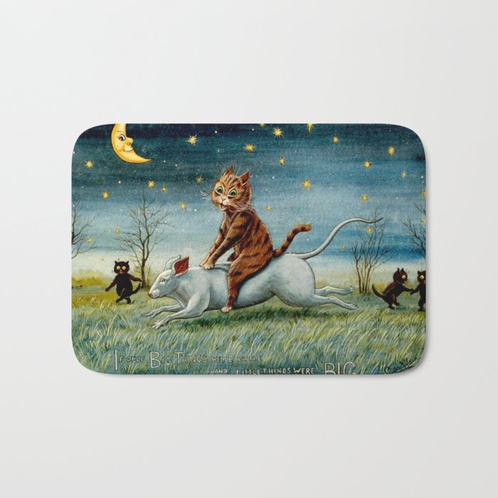 'If Only Big Things Were Little, and Little Things Were Big' by Louis Wain Bath Mat