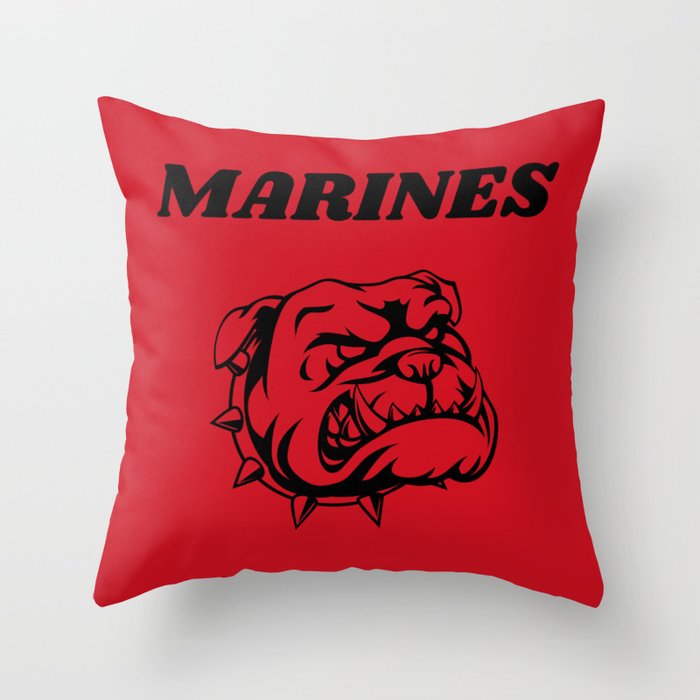 Military: Marines Bulldog Throw Pillow