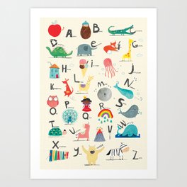 Animal Alphabet Art Print