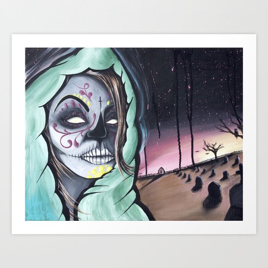 Dia De Los Muertos themed painting by Adam Valentino Art Print