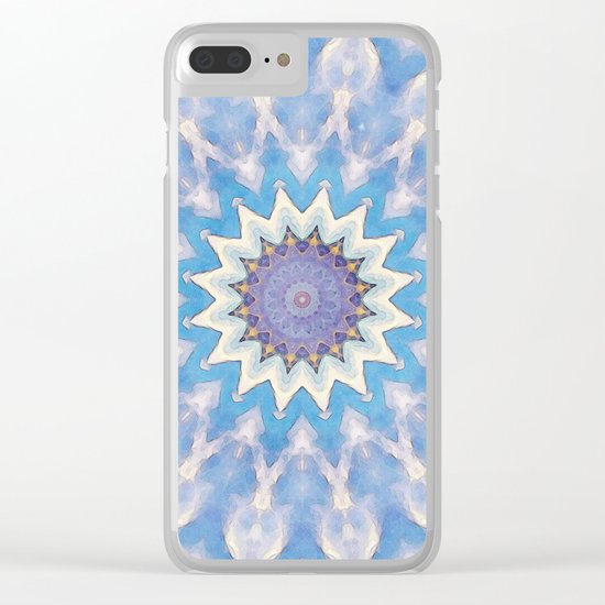 Textural Blue Star Clear iPhone Case