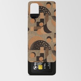 Retro Brown and Black Geometric Abstract Android Card Case