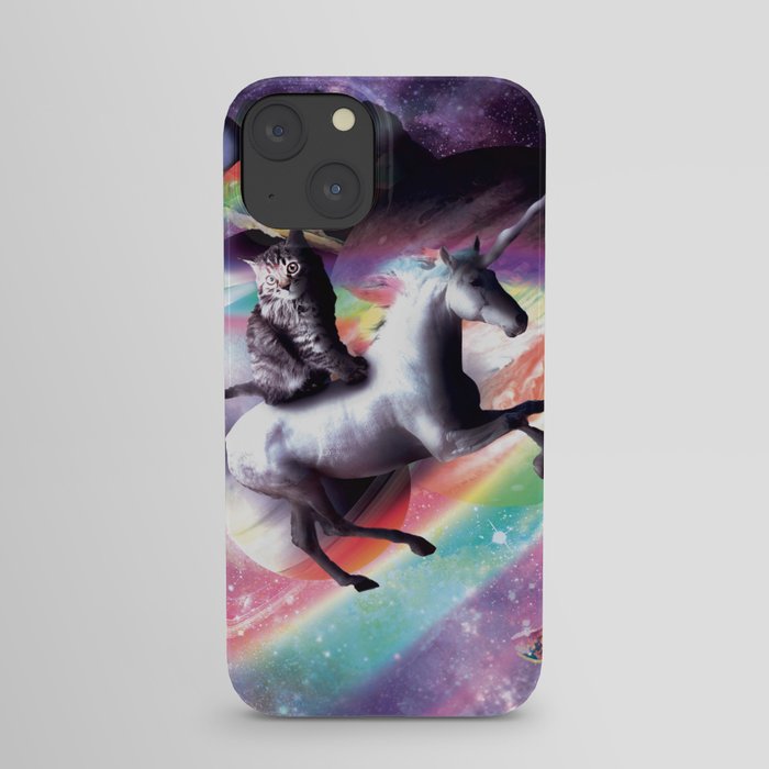 Space Cat Riding Unicorn - Laser, Tacos And Rainbow iPhone Case