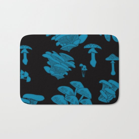Mushroom Blue Bath Mat