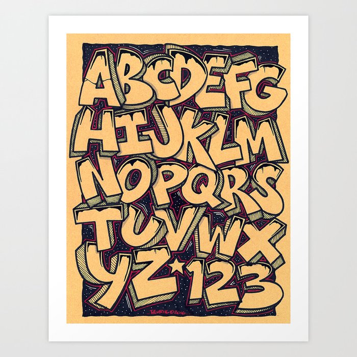 Alphabet Blur 2 Art Print