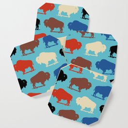 Colorful Buffalo Bison Pattern 279 Coaster