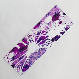 Paint Splash Flowers Purple Pink White Yoga Mat