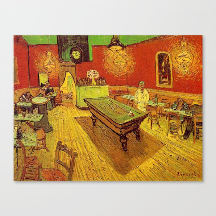 THE NIGHT CAFE - VINCENT VAN GOGH Canvas Print by THE ICONIC PAINTINGS - MEDIUM