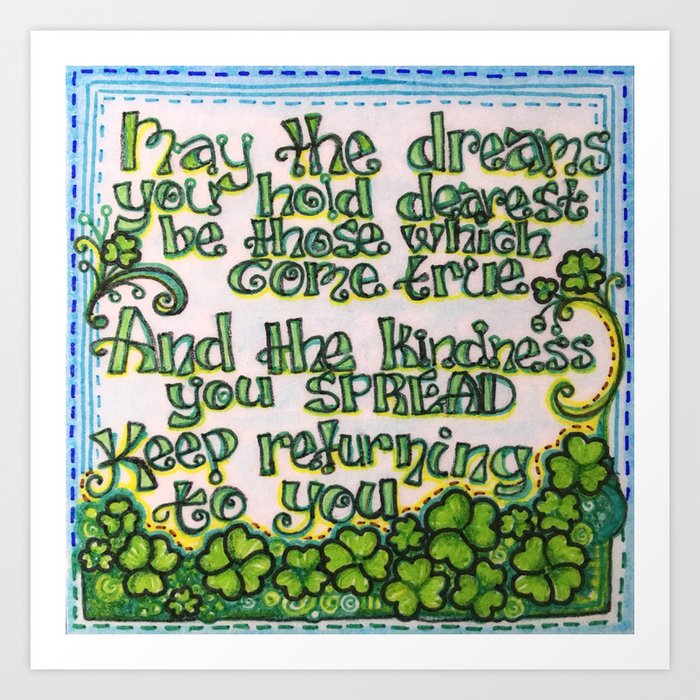 Irish Blessing Art Print By Alohalani Society6