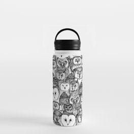 just owls black white Water Bottle