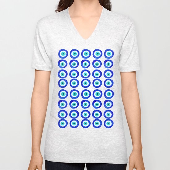 Evil Eye Talisman - on white Unisex V-Neck