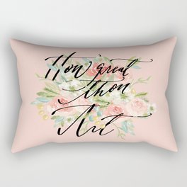 How Great Thou Art Calligraphy and Watercolor Rectangular Pillow