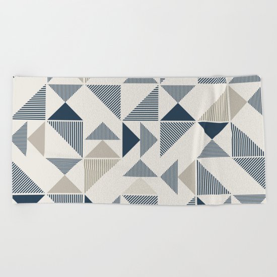 Abstract Geometric Triangle Pattern Beach Towel