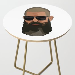 Hipster man with beard and sunglasses Side Table