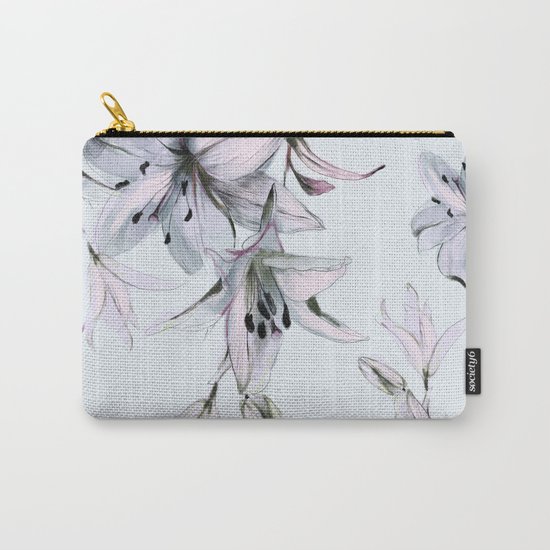 white lilies Carry-All Pouch