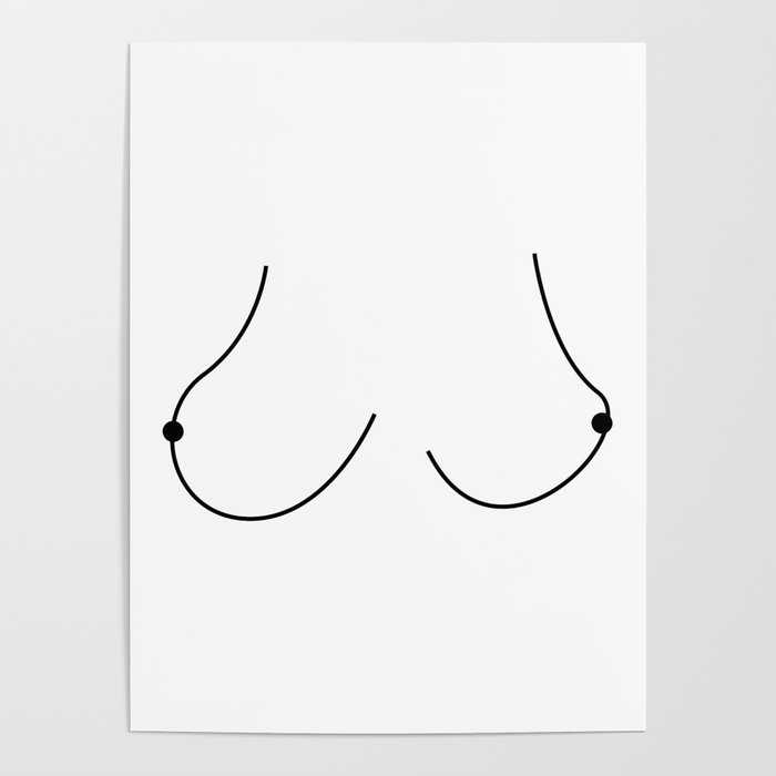 New Saggy boobs line art , funny rude boobs white background T