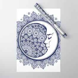 Mandala Moon Purple Wrapping Paper