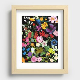 Flowers Bugs Butterfly Garden Recessed Framed Print