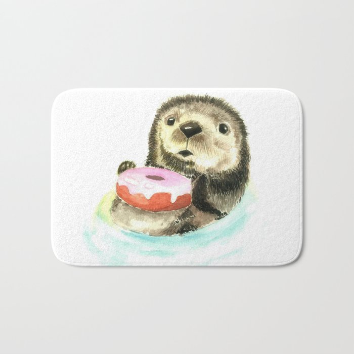 The otter who has a donut Bath Mat