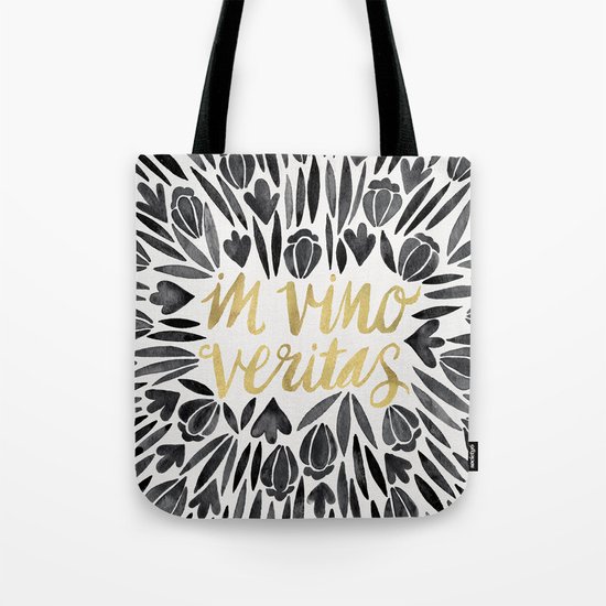 In Wine, There is Truth – Black & Gold Tote Bag