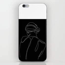 detached - one line art - black iPhone Skin