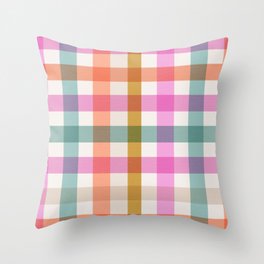 Picnic Gingham Brights Throw Pillow