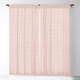 Blush Pink and White Gingham Check Blackout Curtain
