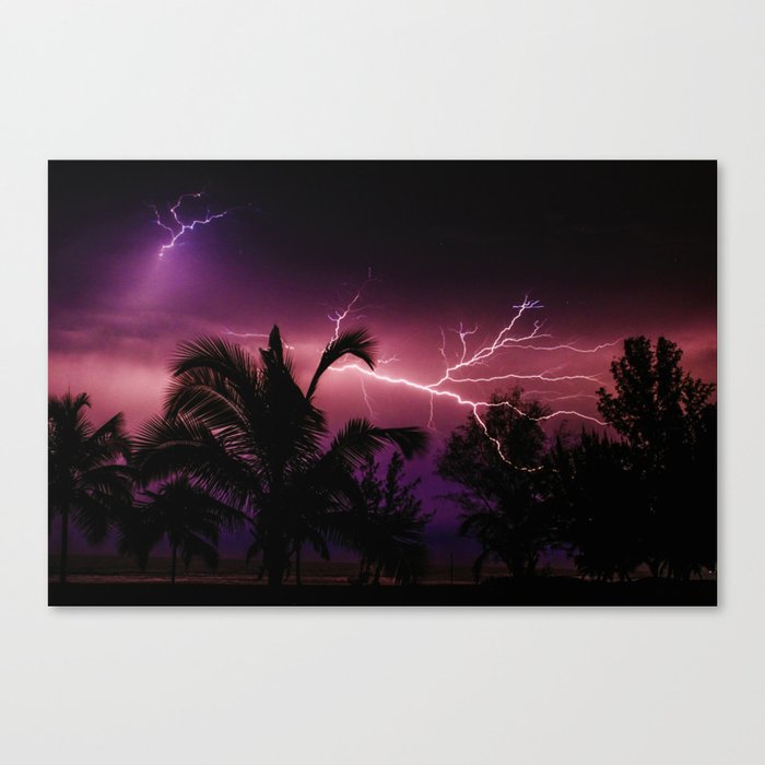 Sunset Lightening Storm (Color) Canvas Print