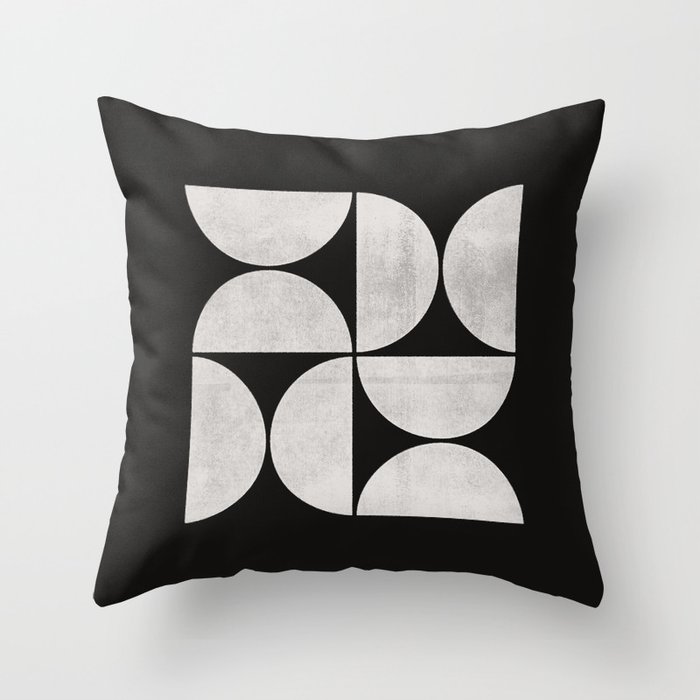 Mid-Century Modern No.31 - Woodblock Print Throw Pillow