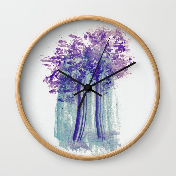Forest Watercolor Wall Clock