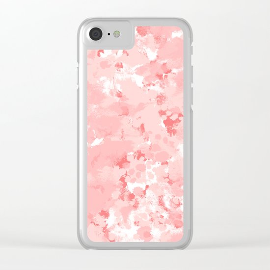 Grace - watercolor modern minimal abstract painting pink pastel office decor Clear iPhone Case
