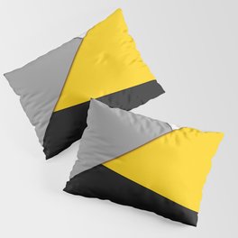 Simple Modern Gray Yellow and Black Geometric Pillow Sham
