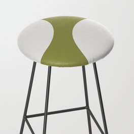 Modern 70s Arch Figures Abstract on Green Bar Stool
