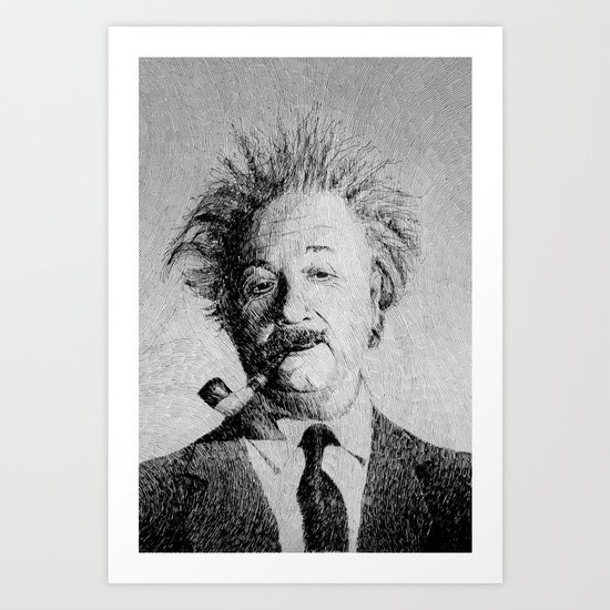 Albert Einstein portrait Suit Art Print