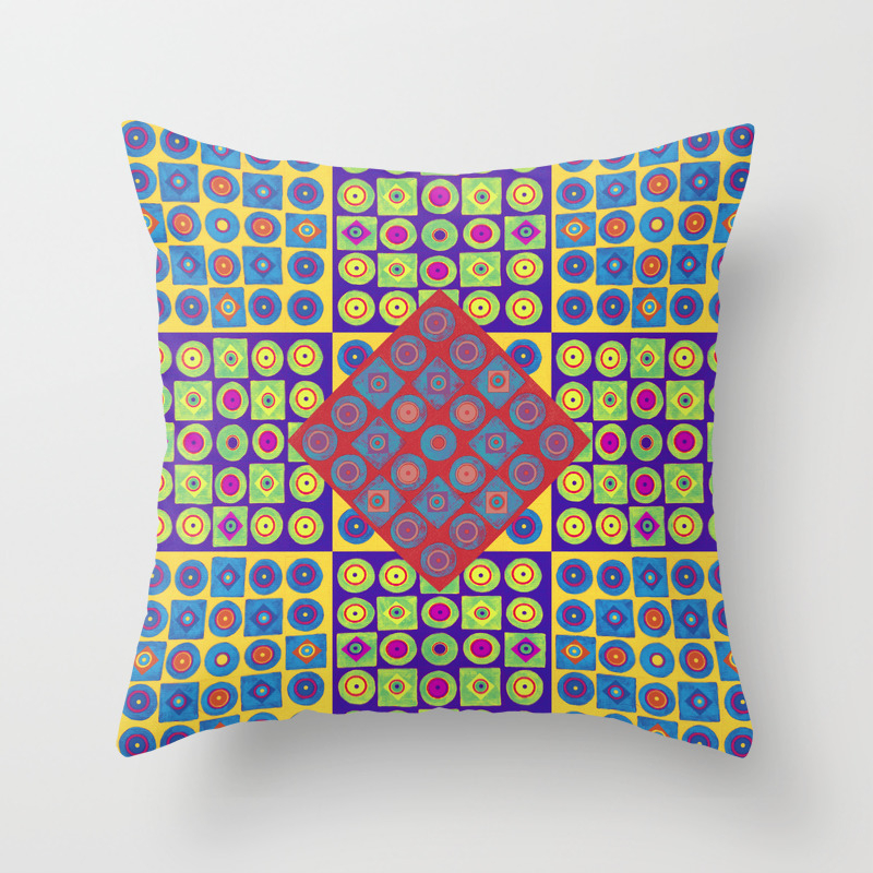Brite Combo Acrylic Painting On Paper No 4 Throw Pillow By