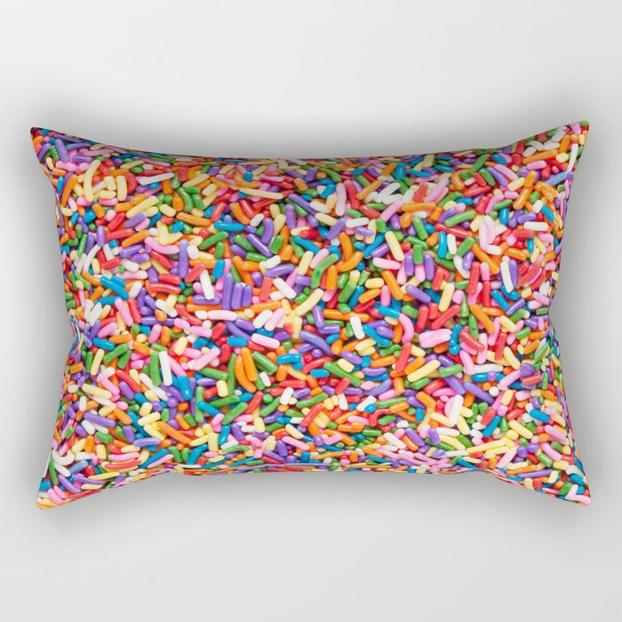 Colorful Rainbow Sprinkles | Sweet Candy Rectangular Pillow