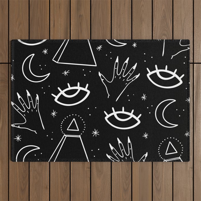 Halloween Creepy Cute Pattern Outdoor Rug