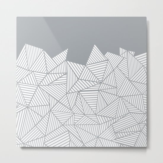 Abstract Mountain Grey Metal Print