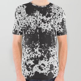 Black Goth Longhorn All Over Graphic Tee