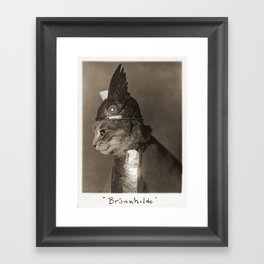 1936 Vintage Photo of Viking Cat "Brunnhilde" Framed Art Print