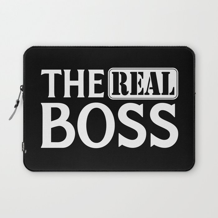 The Real Boss Funny Couples Quote Laptop Sleeve